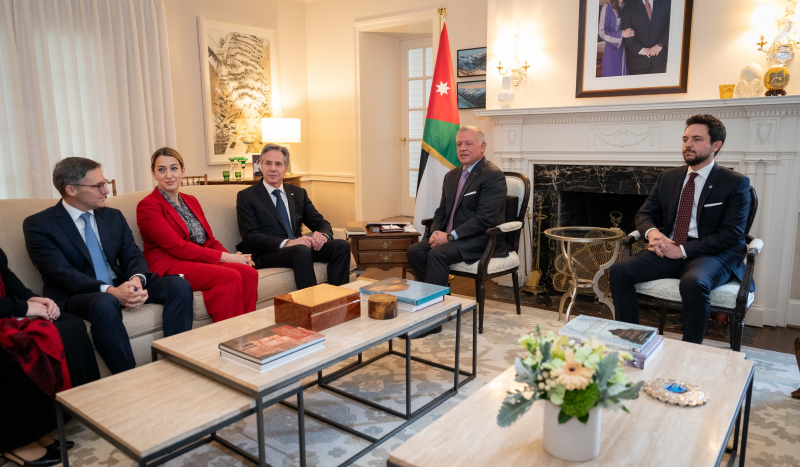 King meets US secretary of state, warns of ramifications of Rafah attack