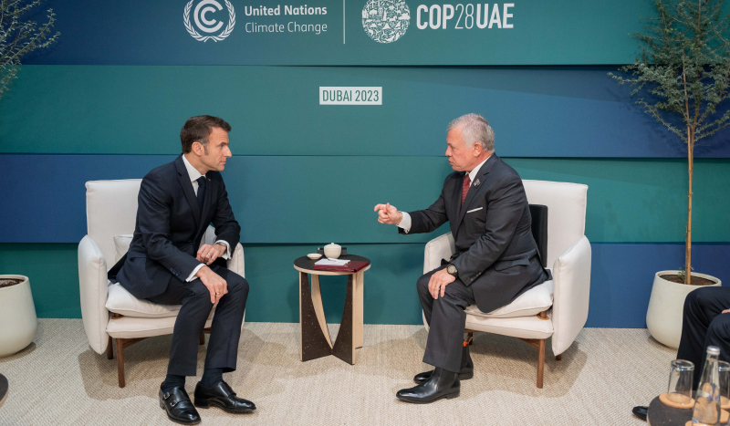 King to France president: Resumption of Israeli bombing in Gaza will exacerbate humanitarian catastrophe