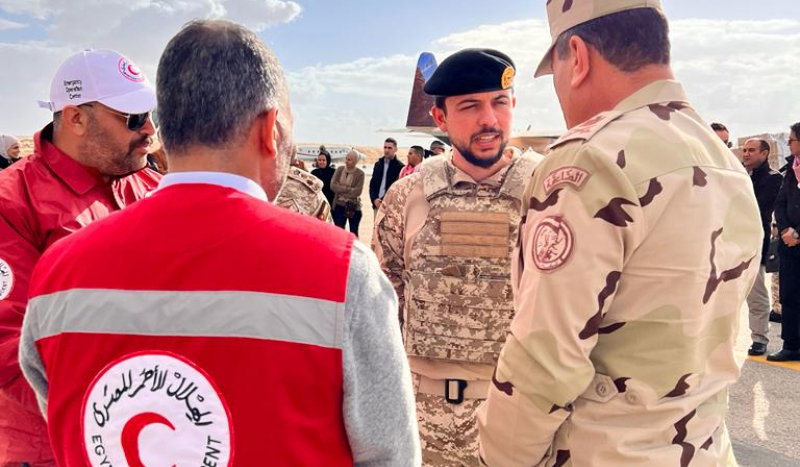 Crown Prince arrives in El Arish, oversees preparation and dispatch of new Jordanian field hospital for Gaza