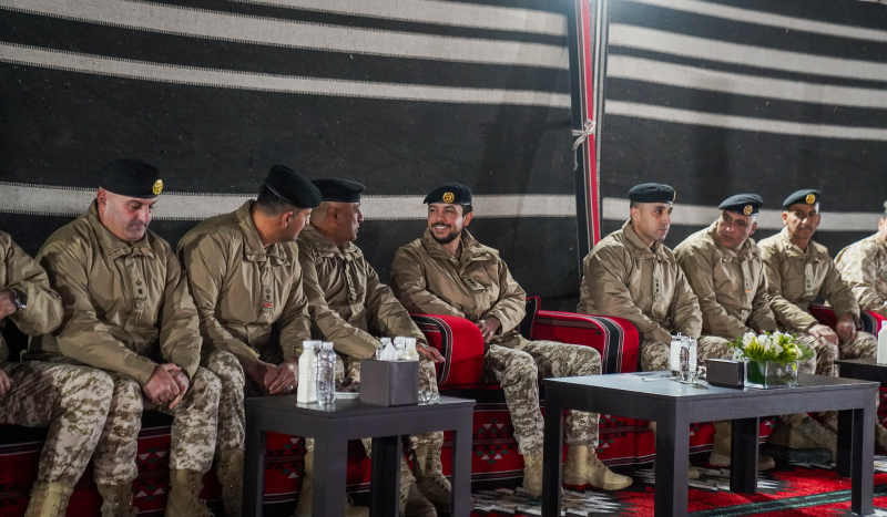 Crown Prince joins 40th King Hussein bin Talal Royal Armoured Brigade personnel for iftar