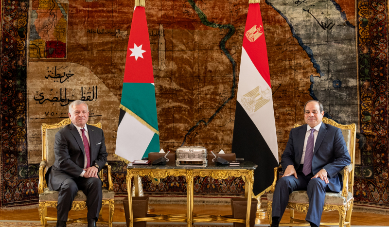 King, Egypt president reaffirm rejection of attempts to liquidate Palestinian issue