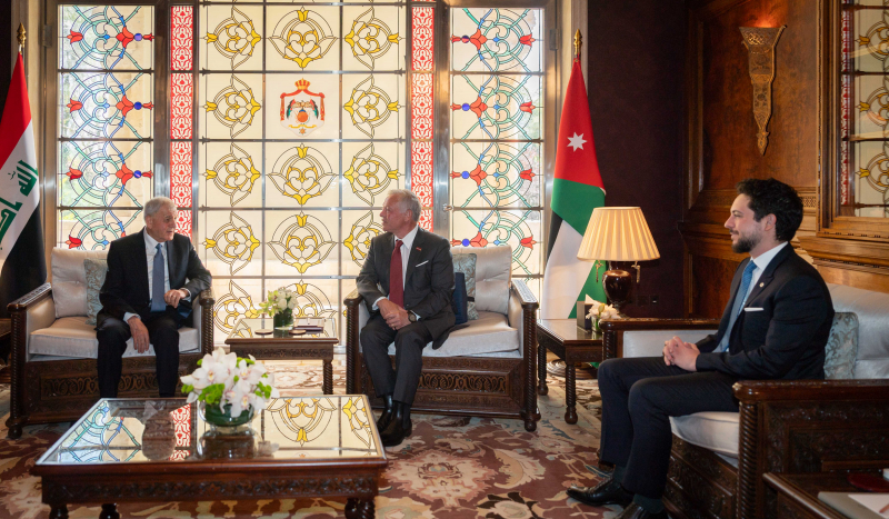 King, Iraq president hold talks on current developments, situation in Gaza