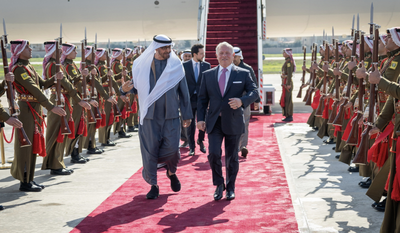 King, Crown Prince receive UAE president in Amman