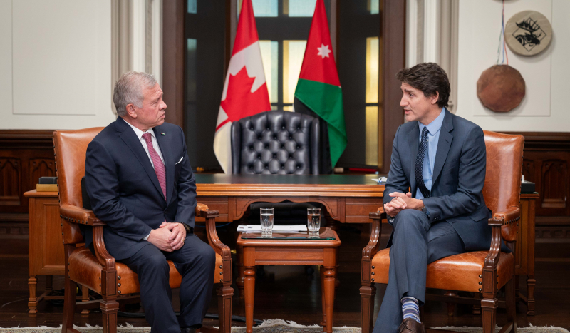 King meets Canada PM, stresses need to work towards Gaza ceasefire