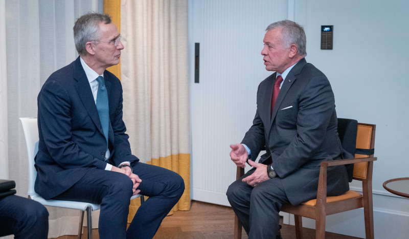 King discusses Gaza developments with PMs of Qatar, Ireland, Denmark, and NATO chief in Munich